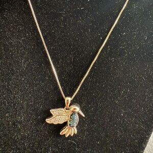 Sterling Silver Hummingbird Diamond Necklace by Karizma Spa, Italy.